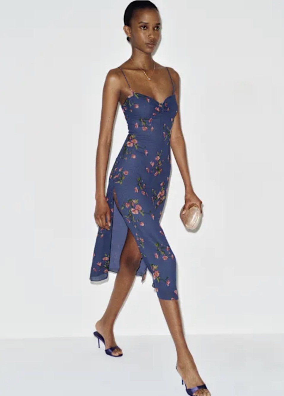 Reformation Floraison Dress Blue - Size 2